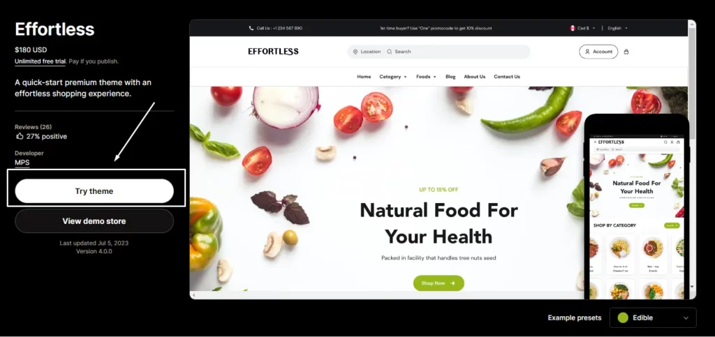 Where to Try & Buy The Effortless Shopify Theme